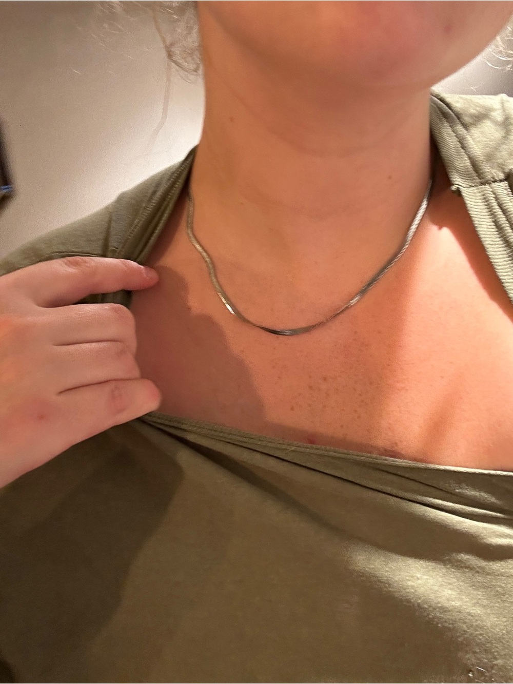 Sterling Silver Herringbone Necklace - Classic Women's Jewelry
